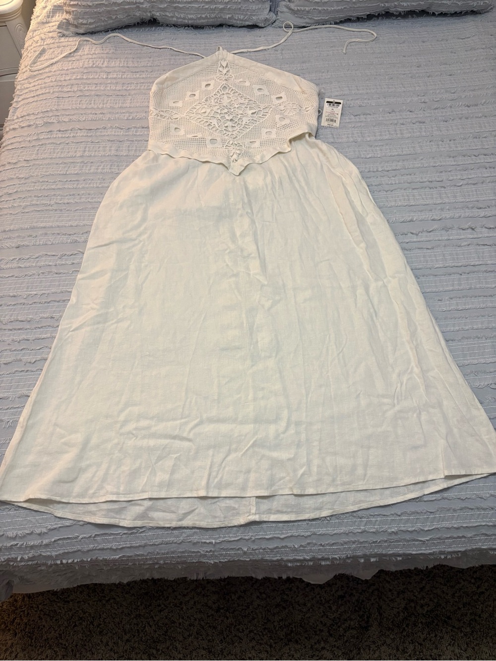 a new day Ivory Crocheted Halter Midi Dress - measurements in photos - Picture 11 of 12